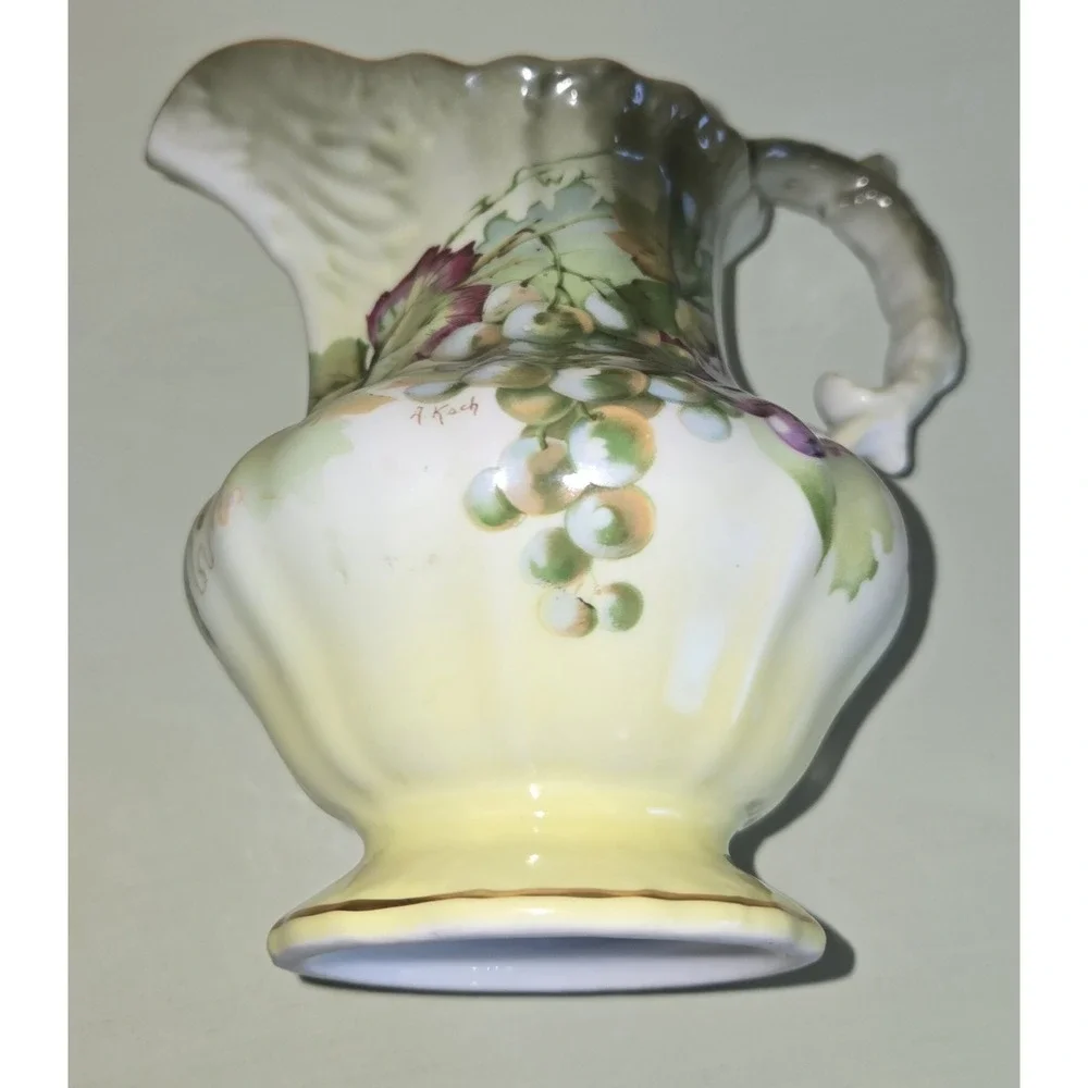 Zeh Scherzer & Co.  Bavaria‎ Pitcher Vintage Grape Motif Hand Painted